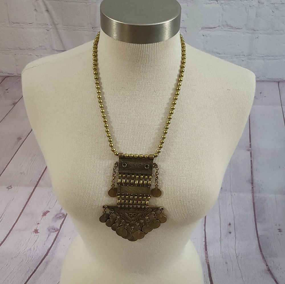 Child of Wild Bodrum Necklace Brass Chunky Coin - Picture 11 of 12